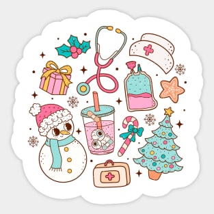 Retro Nurse Christmas 2023 Sticker